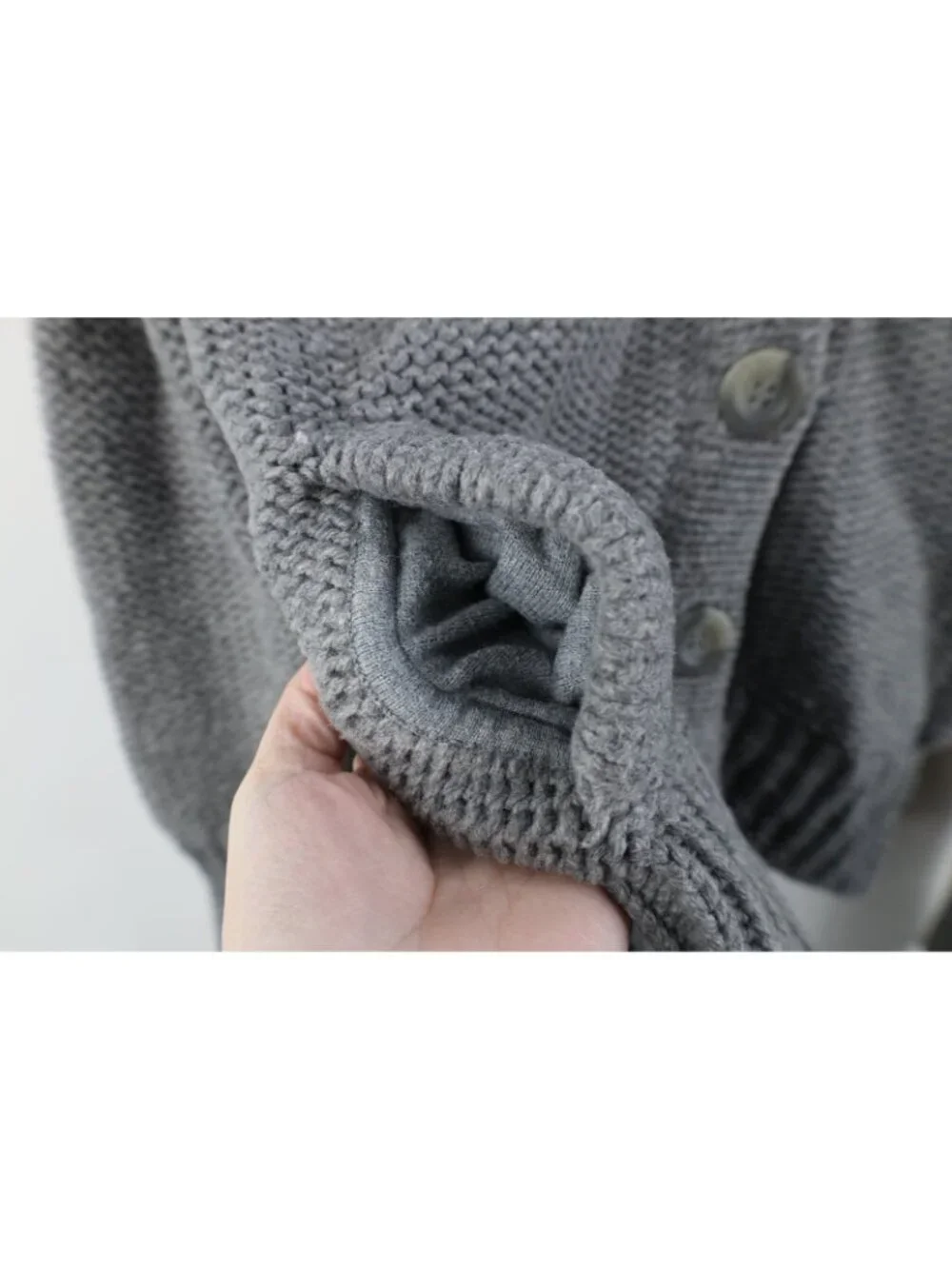 Vtg Y2K American Eagle Women M Babydoll Angora Wool Chunky Knit Cardigan Sweater